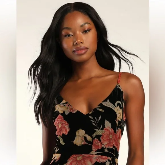 Floral Black LuLus Dress - Picture 2 of 8